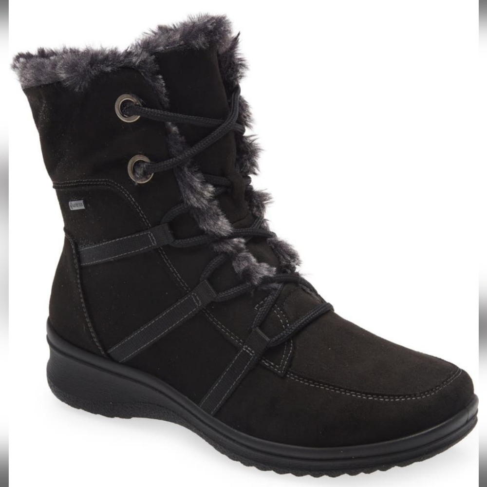 Ara NWT Gore-Tex Faux-Fur Waterproof Ankle Boot Size US 5.5 EU 36